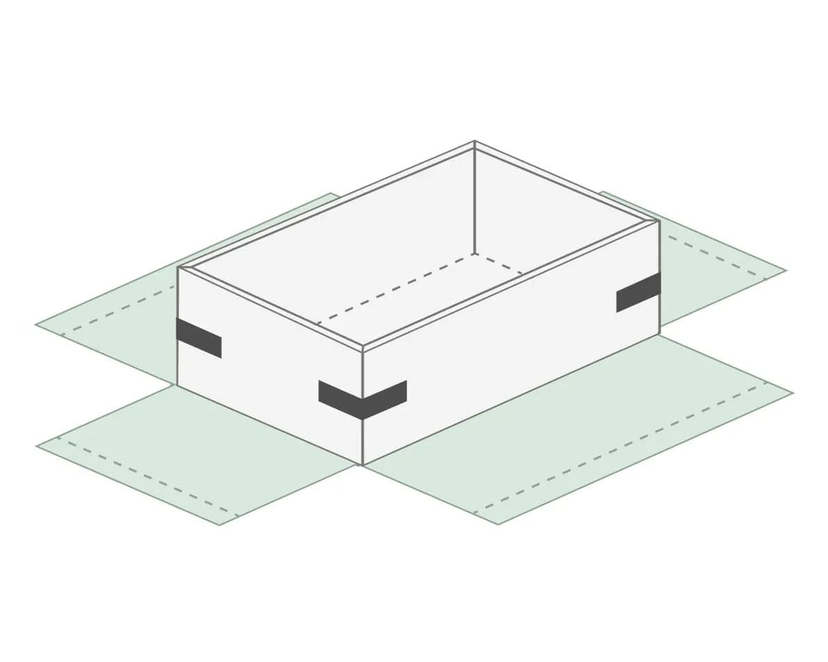Printed substrate layer prepared for rigid box wrapping